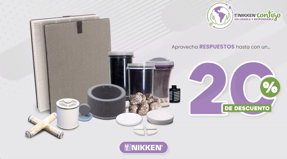 Campaña de repuestos de filtros de agua Nikken 2023. Promoción de repuestos