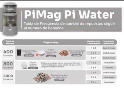 Pi Water repuestos tiempo de cambio